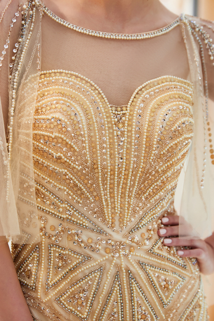 Illusion Neckline Mermaid Sweetheart Sequins Beading Evening Dresses-newarrivaldress