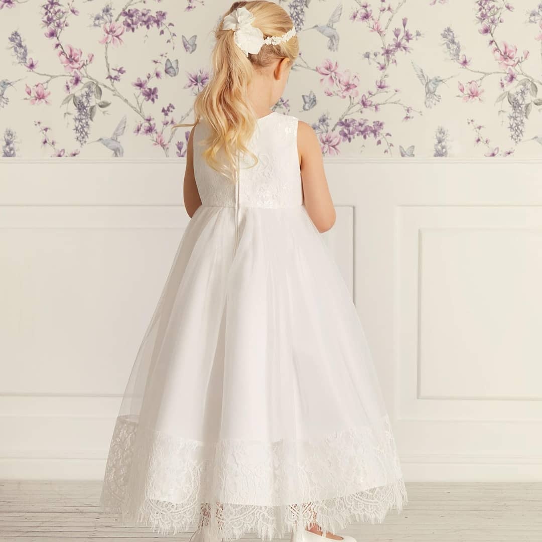 Lovely Sleeveless Princess Little Girl Dress Jewel Neck Tulle Lace Dress for Bride Girl-newarrivaldress