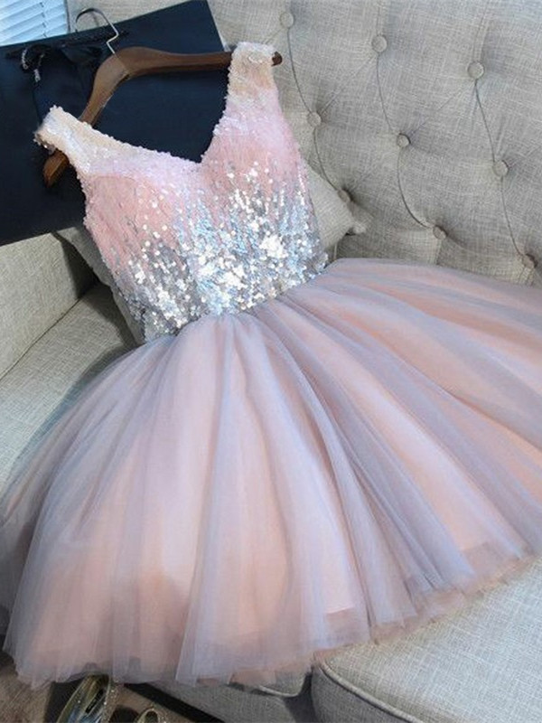 Delicate Sequined Pink Straps Sexy Short Homecoming Dresses | Custom Made A-line Party Gown BA9973-newarrivaldress