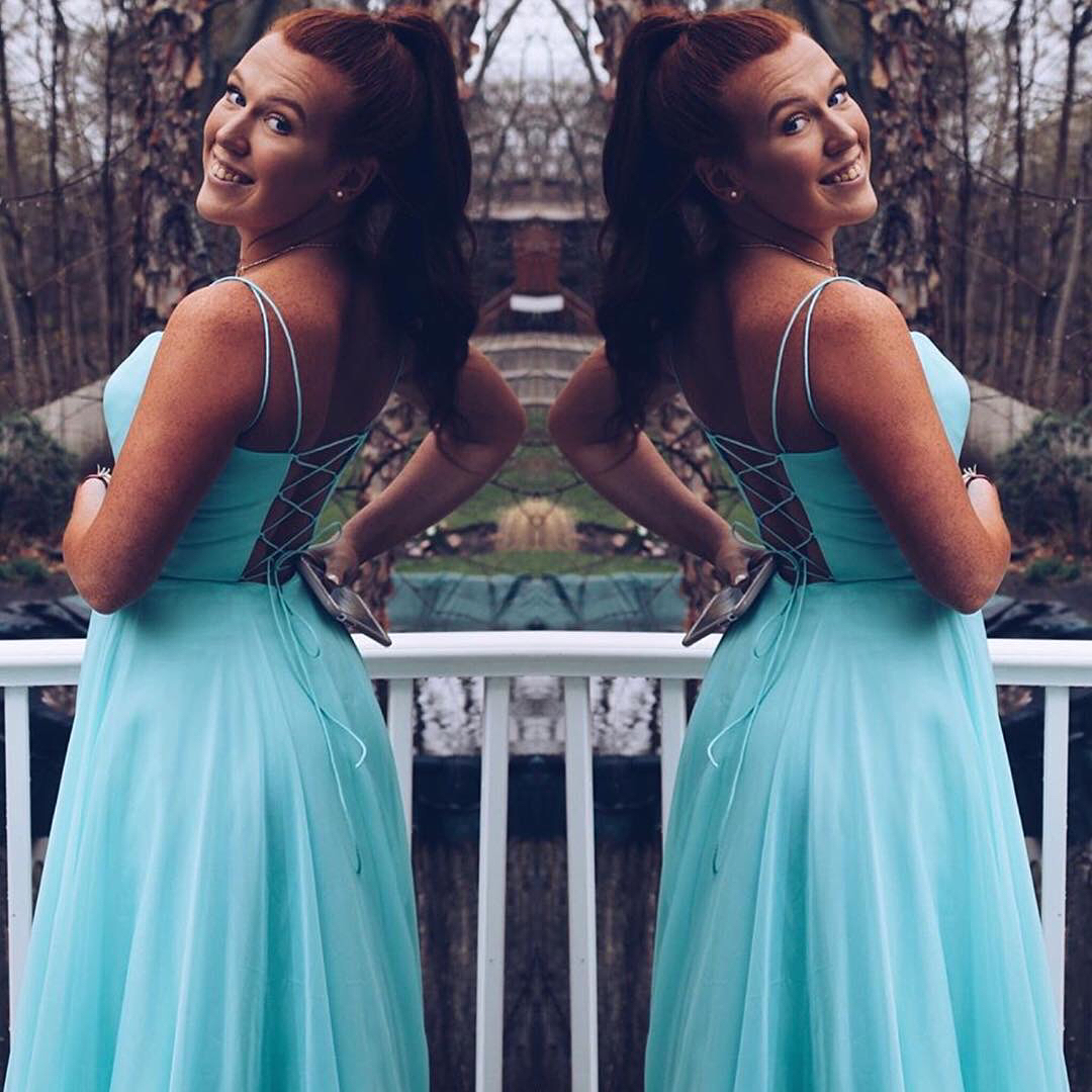 Simple Spaghetti Straps Sleeveless Bridesmaid Dress | Chic Chiffon Long Wedding Party Dress-newarrivaldress