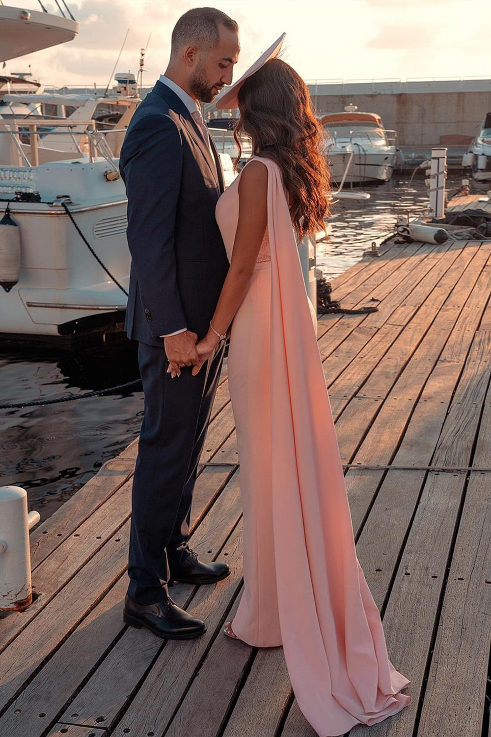 Sweetheart Sheath Evening Dress Sleeveless Slim Jumpsuit Beaded Feather Floor Length Party Gowns with Cape-newarrivaldress