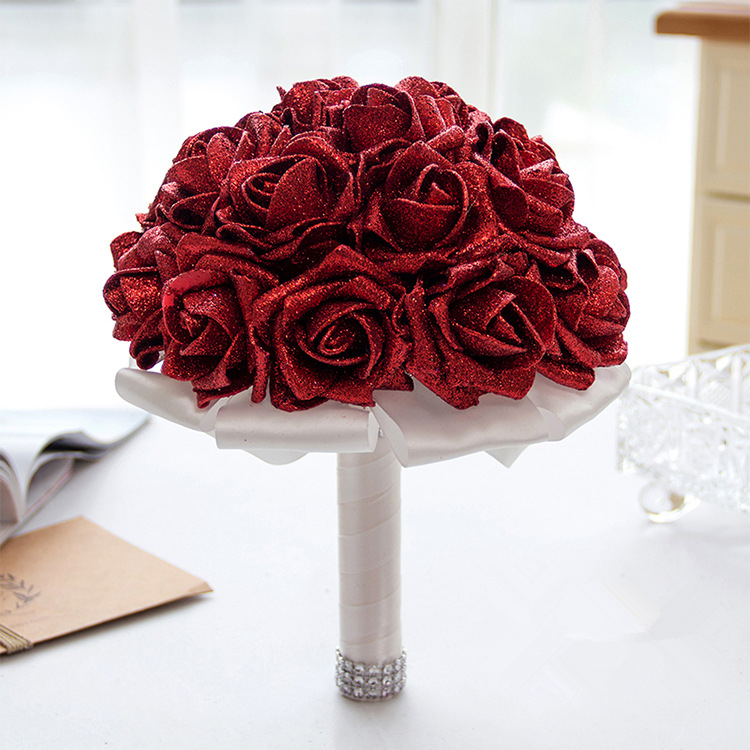 Sparkle Multiple Colors Rose Wedding Bouquet | Newarrivaldress.com