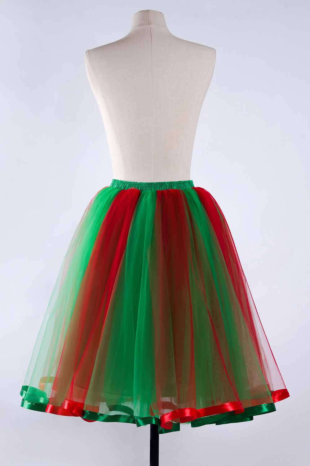 Rainbow Knee Length Skirt Layered Tulle Skirt Girls Colorful Costumes-newarrivaldress