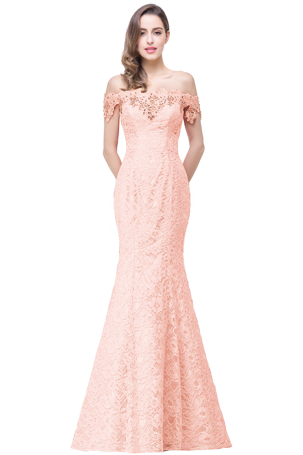Crystal Beaded Red Mermaid Evening Dresses Off the Shoulder Prom Party Dress