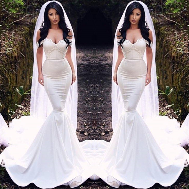 Sexy Off The Shoulder Wedding Dresses | Mermaid Court Train Bride Dresses 2021-newarrivaldress