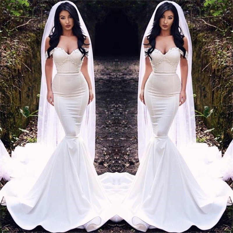 Sexy Off The Shoulder Wedding Dresses | Mermaid Court Train Bride Dresses 2021-newarrivaldress