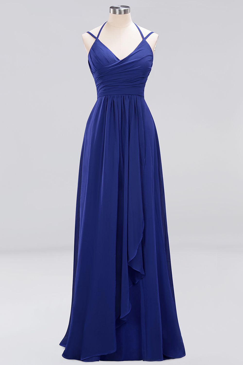 A-line Chiffon Spaghetti Straps Sleeveless Ruffles Floor-Length Bridesmaid Dresses-newarrivaldress