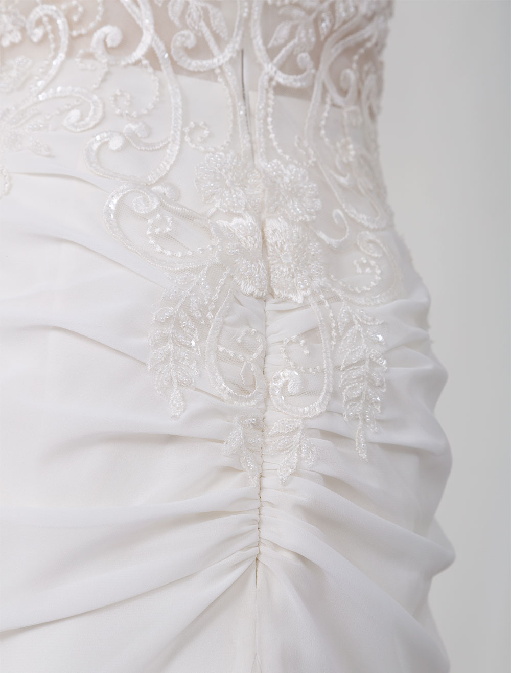 Ivory Wedding Dress Sleeveless Backless Natural Waist Lace Polyester With Train Long Bridal Dresses-newarrivaldress