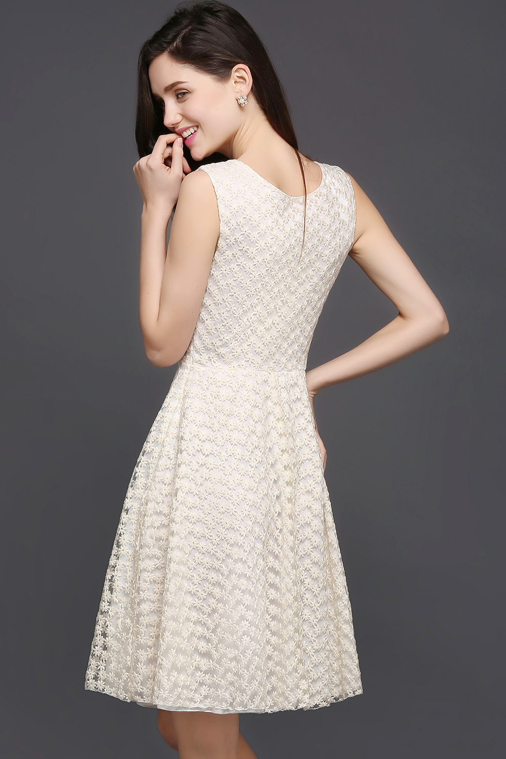 CHRISTINE | Princess Scoop neck Knee-length Lace Sexy Prom Dress-newarrivaldress