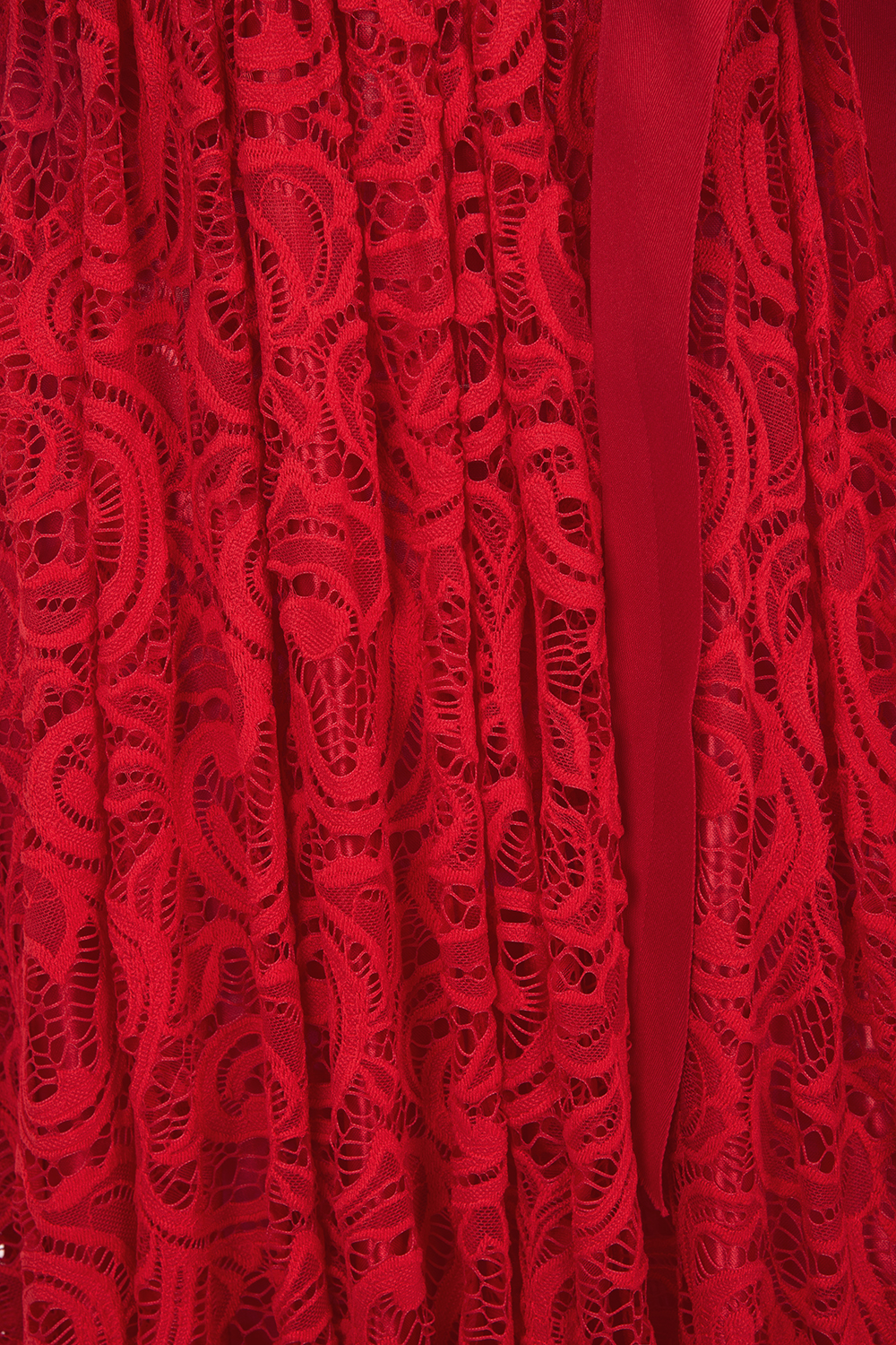 Short Sleeves Seath Red Lace Dresses with Ribbon Bow-newarrivaldress