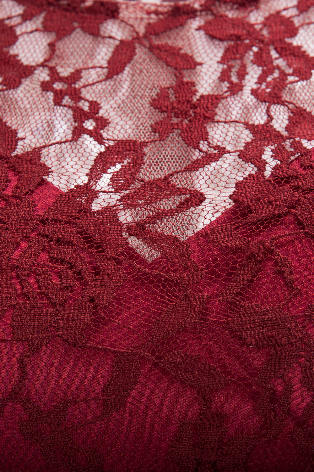 Burgundy Lace Short Sleeves A-line Dresses with Bow-newarrivaldress