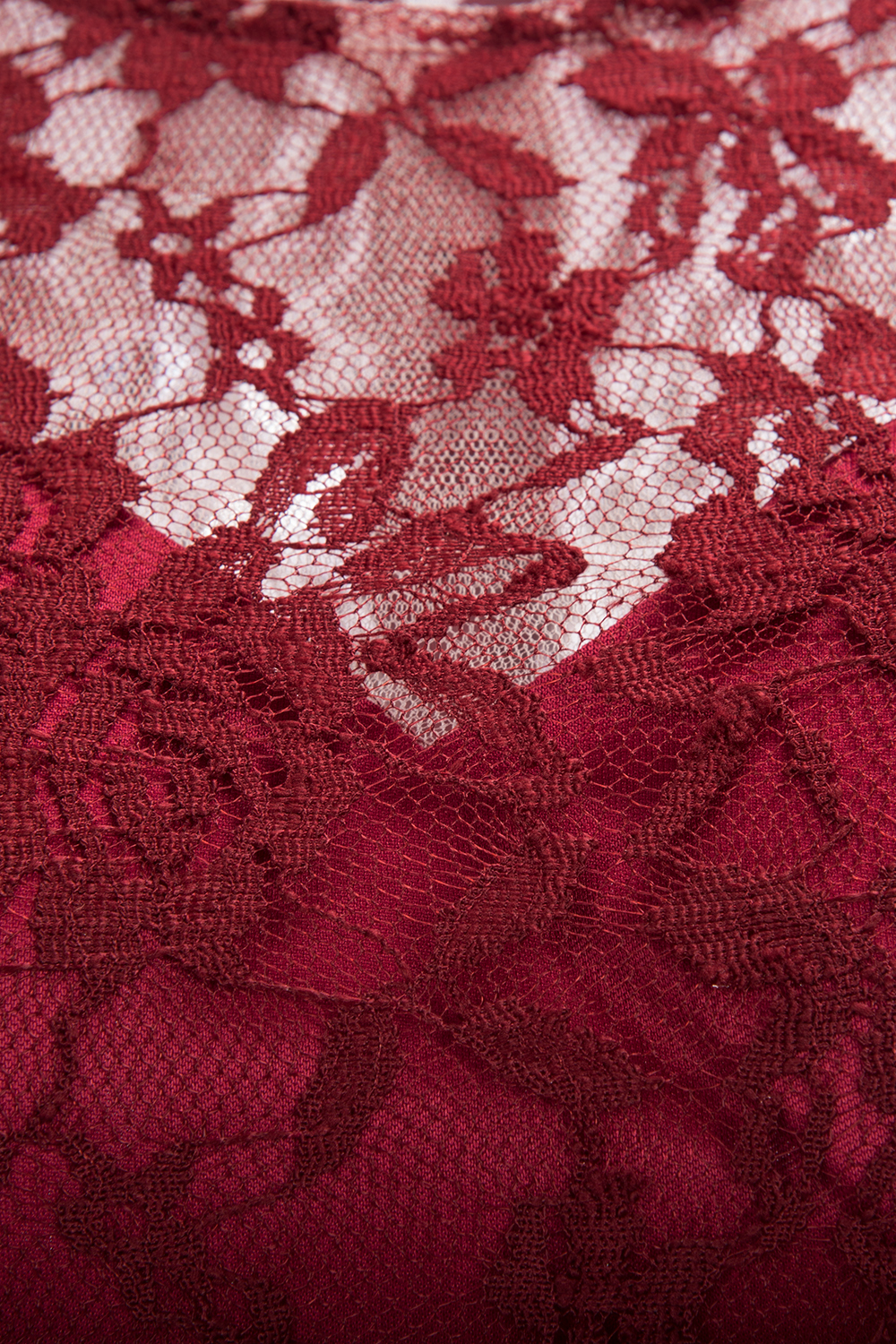 Burgundy Lace Short Sleeves A-line Dresses with Bow-newarrivaldress