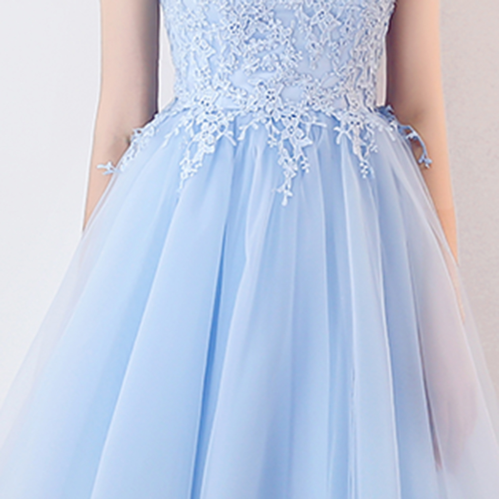 MARCIA | A-line Sleeveless Short Appliqued Top Tulle Homecoming Dresses-newarrivaldress