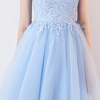 MARCIA | A-line Sleeveless Short Appliqued Top Tulle Homecoming Dresses-newarrivaldress