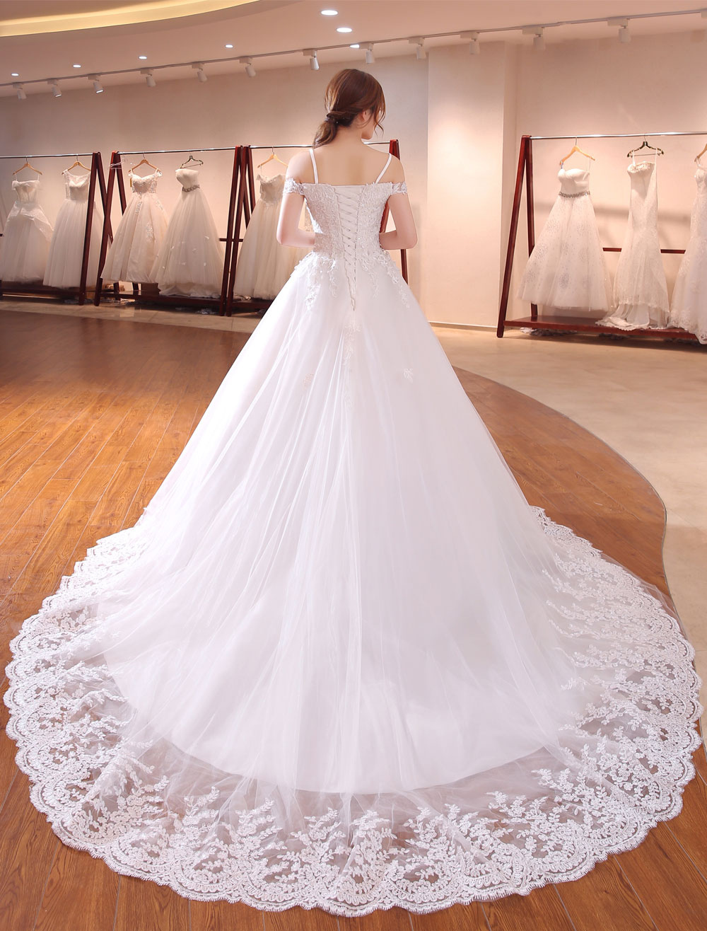 Princess-Wedding-Dresses-Off-The-Shoulder-Bridal-Dress-Straps-Lace-Applique-Beading-Wedding-Gown-With-Long-Train-newarrivaldress