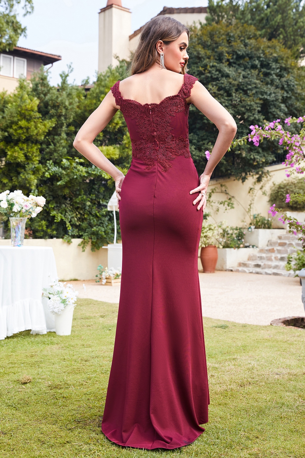 NOLA | Mermaid Off-the-shoulder Long Appliques Satin Bridesmaid Dresses-newarrivaldress