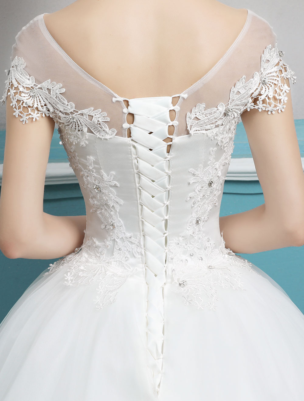 Princess Wedding Dresses Ball Gowns Lace Beaded Ivory Floor Length Bridal Dress-newarrivaldress