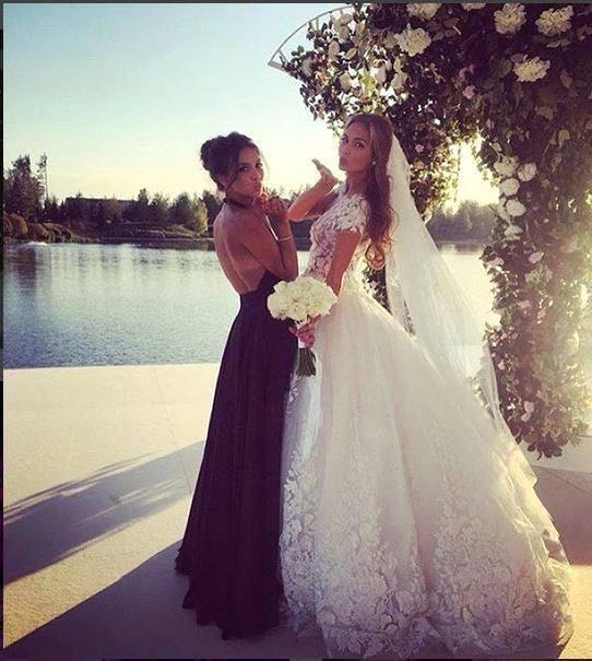 Gorgeous Short Sleeve Tulle Bridal Gowns New Lace Applique Long Princess Dresses-newarrivaldress