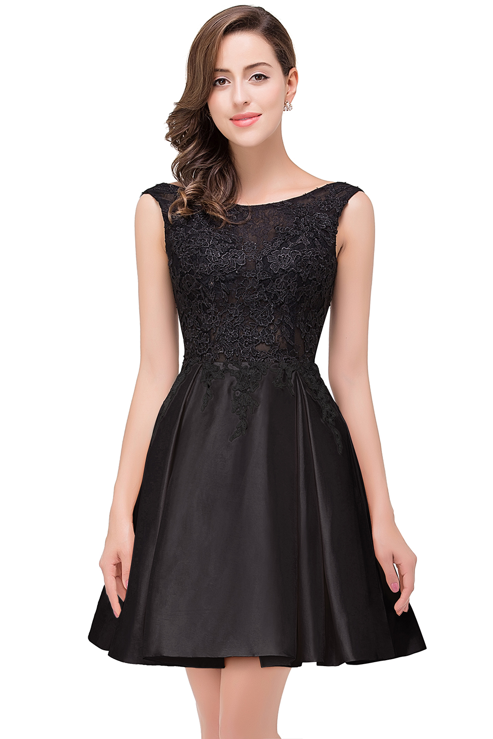 EVA | A-line Sleeveless Lace Appliques Short Prom Dresses-newarrivaldress