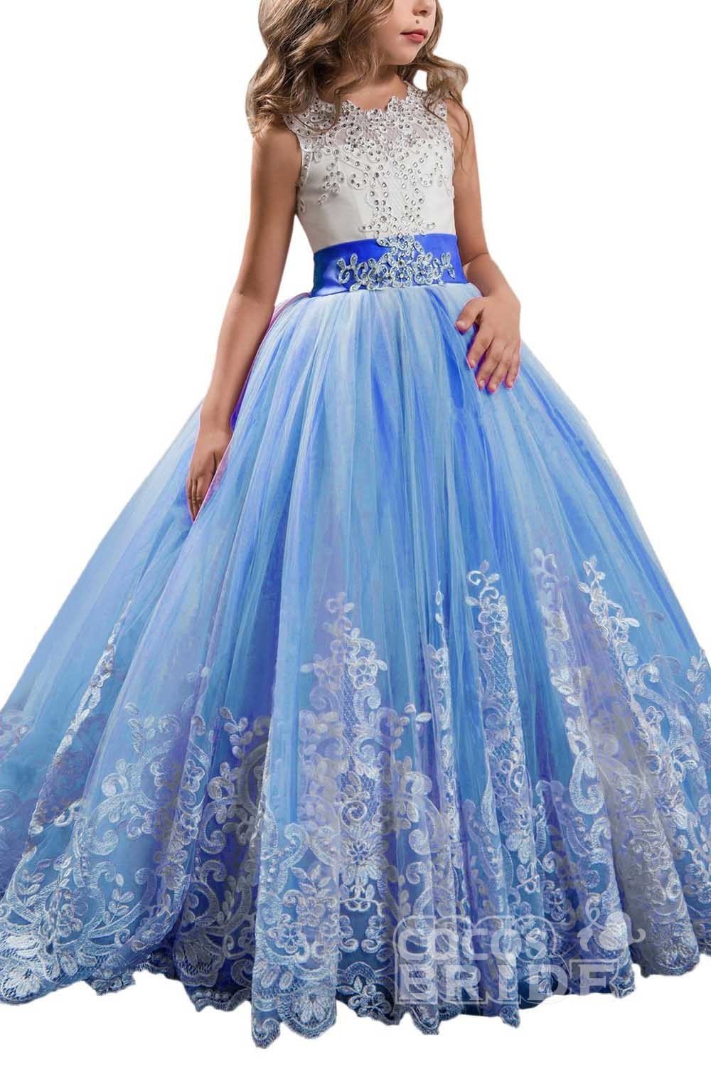 Scoop Neck Sleeveless Ball Gown Flower Girls Dress-newarrivaldress