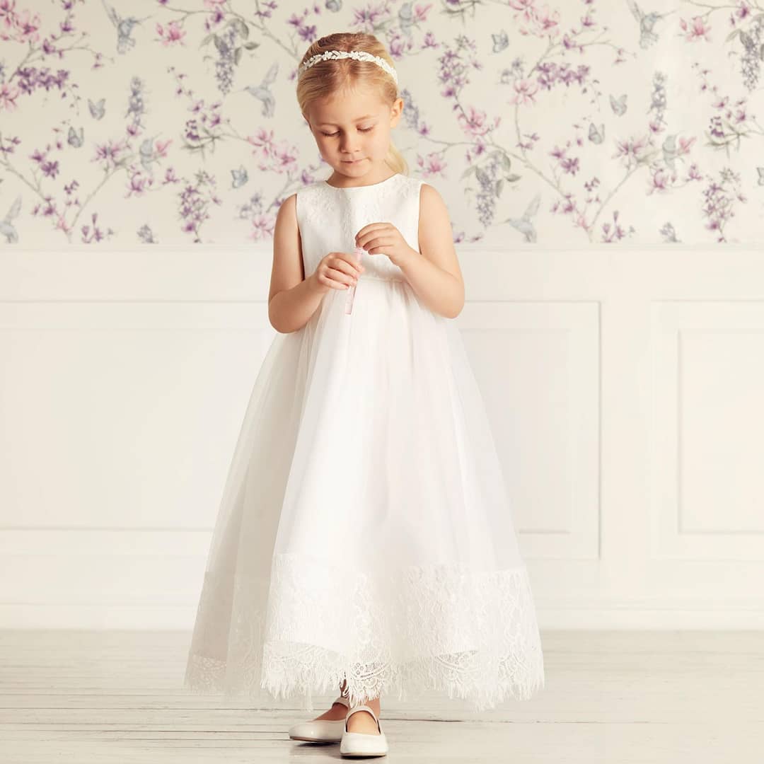 Lovely Sleeveless Princess Little Girl Dress Jewel Neck Tulle Lace Dress for Bride Girl-newarrivaldress