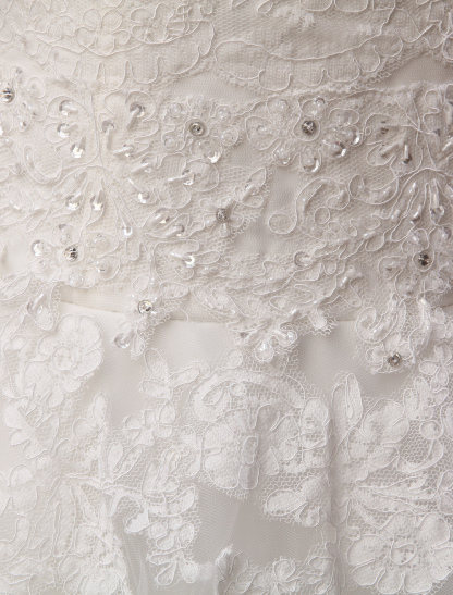 Floor-Length White Bridal Ball Gown Wedding Gown With Sweetheart Neck Applique-newarrivaldress