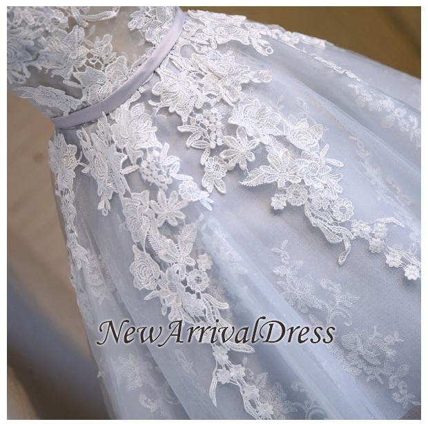 Sleeveless Tulle Lace Homecoming Custom Made A-line Scoop Lace Chic Dresses Cocktail Dresses-newarrivaldress