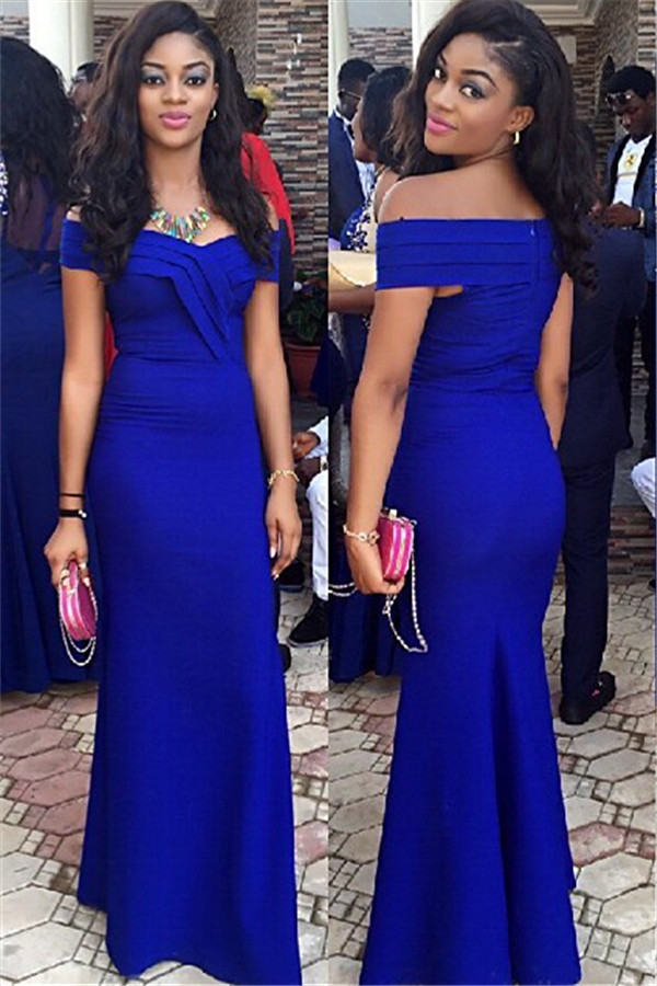 Royal Blue Prom Dresses Off-the-Shoulder Elegant Evening Gowns-newarrivaldress