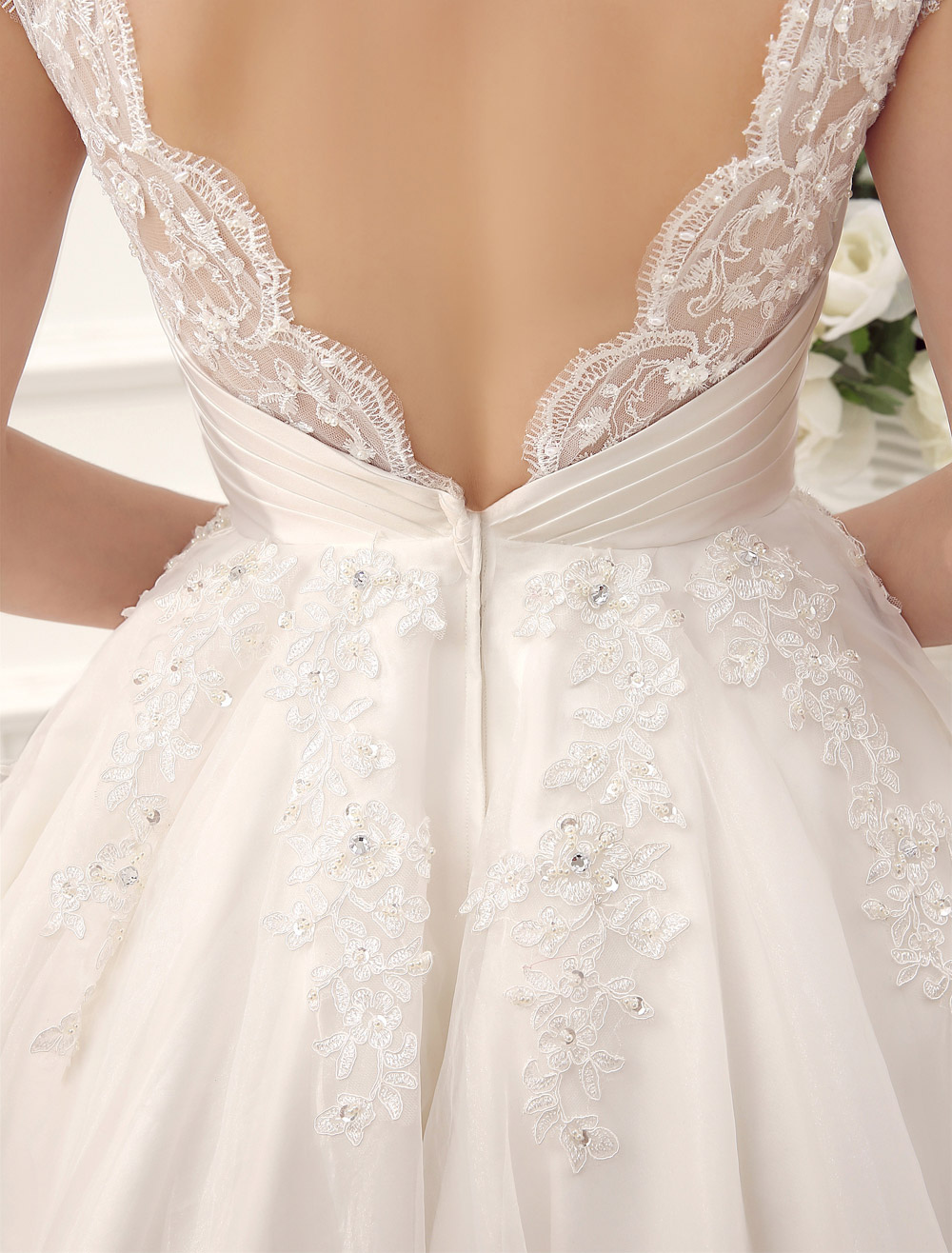 Short Wedding Dresses Vintage 1950'S Bridal Gown Backless Lace Beading Pleated Sequins Illusion Wedding Reception Dress With Exclusive-newarrivaldress