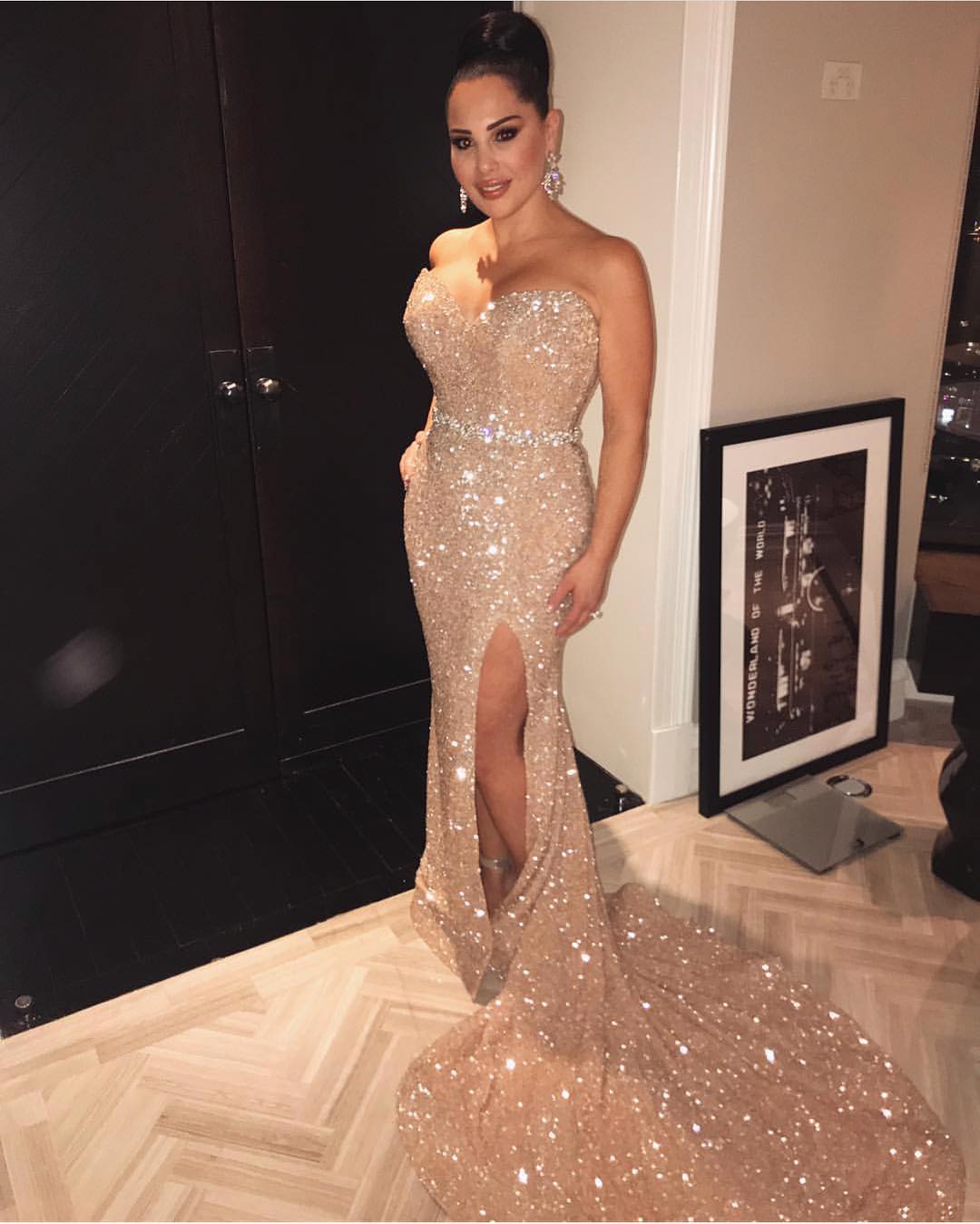 Sexy Sweetheart Sequined Sheath Split Front Prom Dress-newarrivaldress