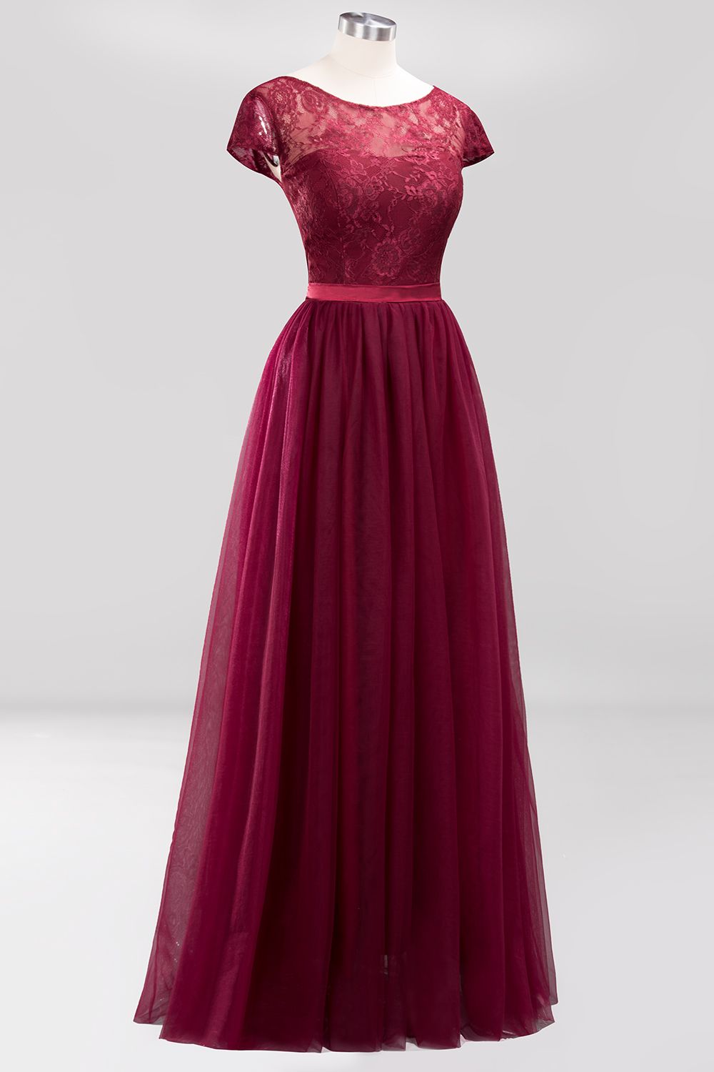 Chiffon Jewel Sleeveless Floor-Length Bridesmaid Dresses with Ruffles-newarrivaldress