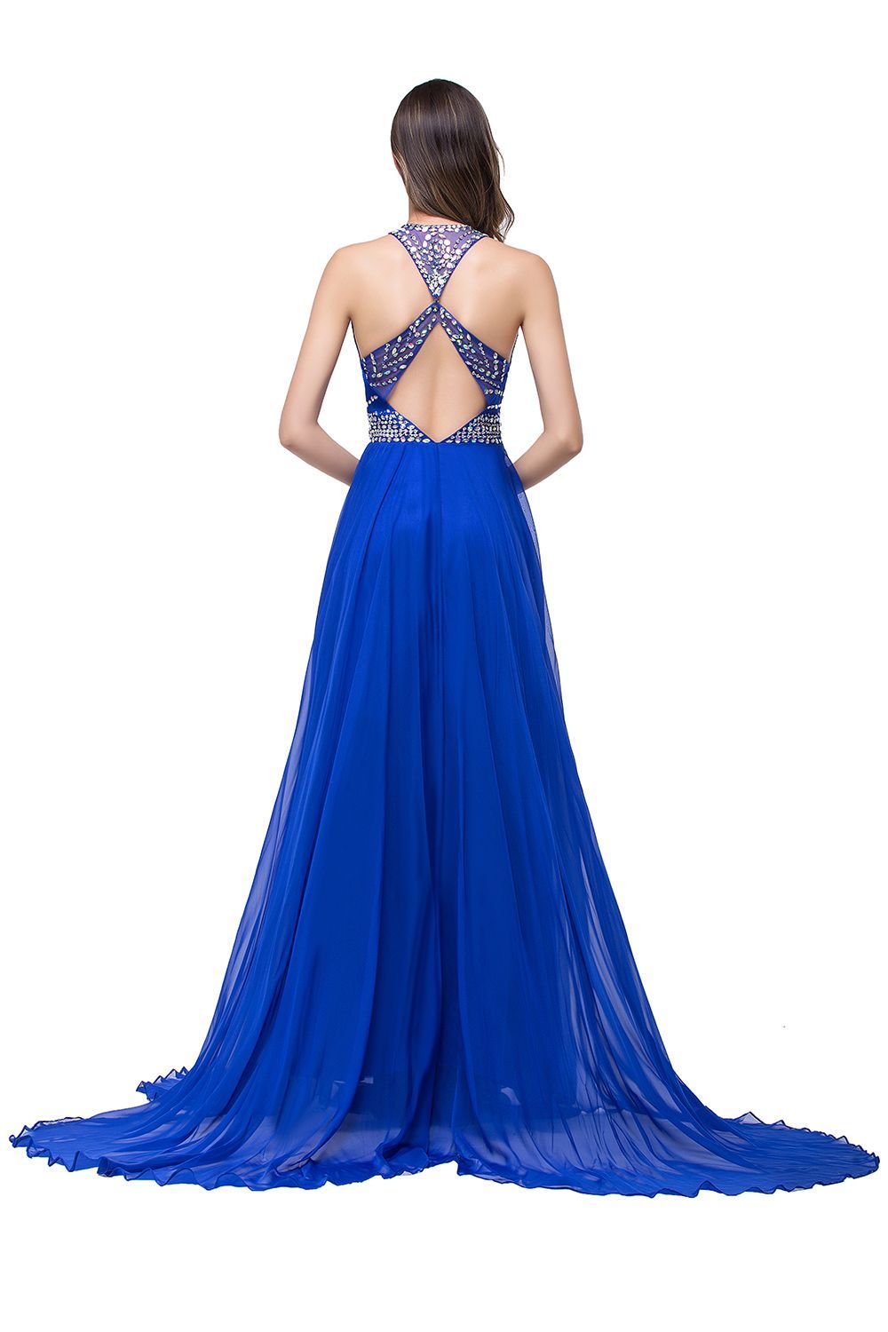 ELLA | A-line Crew Floor-length Sleeveless Tulle Prom Dresses with Crystal Beads-newarrivaldress