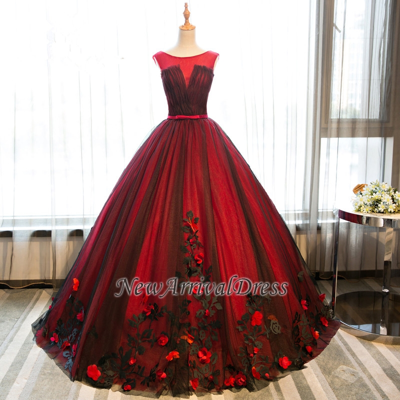 Flowers Dresses Crew Elegant Bridal Puffy Appliques Gowns Tulle Sleeveless With Wedding Bows Sashes-newarrivaldress