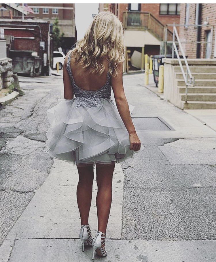 Delicate Straps Lace Sleeveless Short Homecoming Dress-newarrivaldress