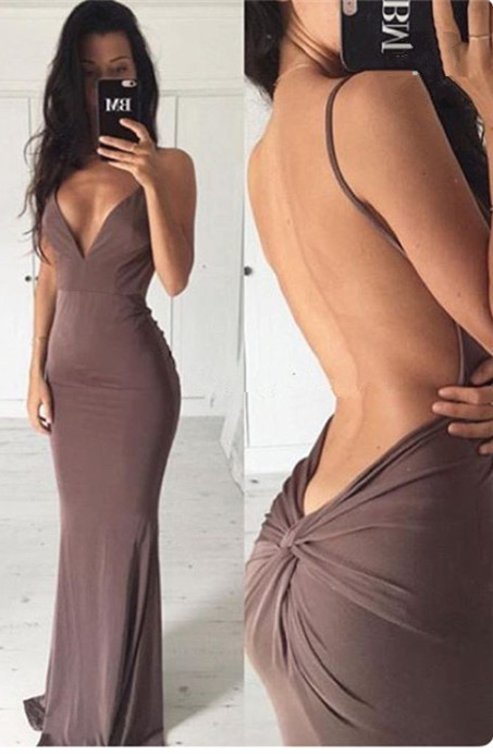 Sexy Backless Close-fitting Long Summer Dress New Spaghetti Strap Party Gowns BA3549-newarrivaldress