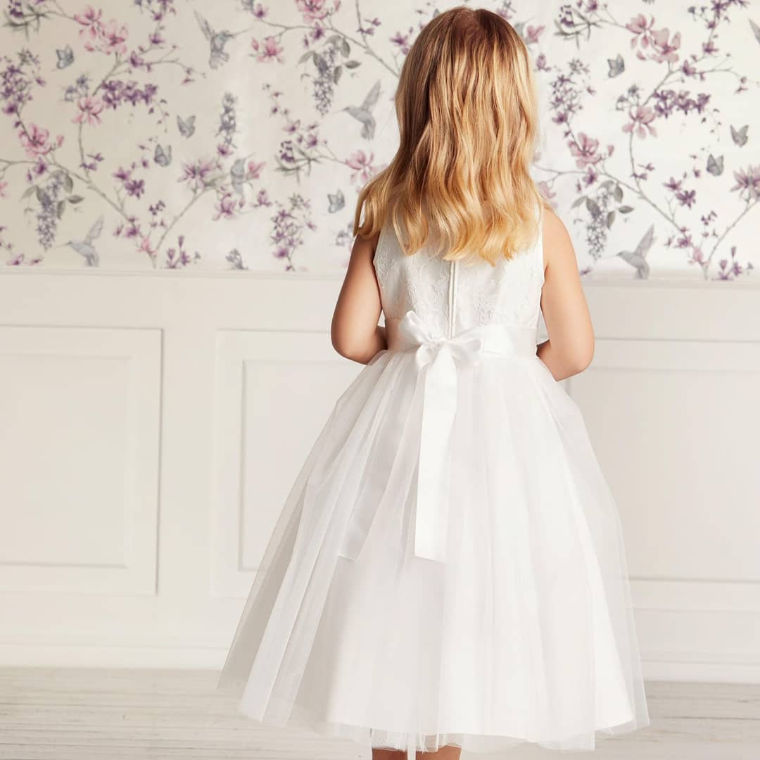 Lovely White Tulle Little Girl Dres for Wedding Sleeveless Jewel Neck Flower Girl Dress-newarrivaldress