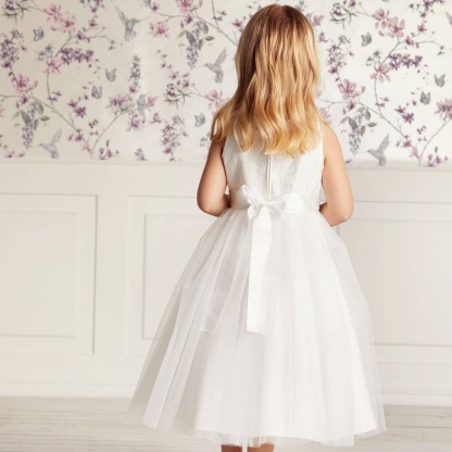 Lovely White Tulle Little Girl Dres for Wedding Sleeveless Jewel Neck Flower Girl Dress-newarrivaldress