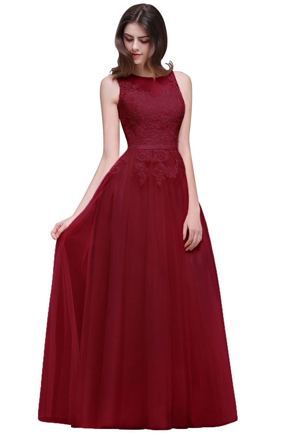 ATHENA | A-line Floor-Length Tulle Prom Dress With Lace-newarrivaldress
