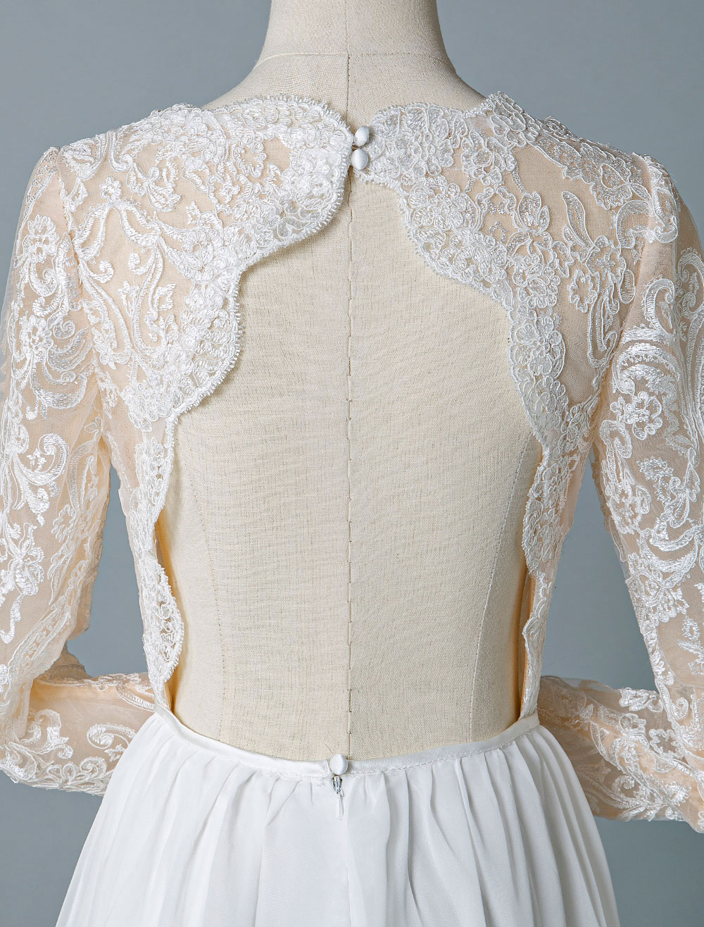 Boho Wedding Dresses 2021 Jewel Neck Long Sleeve A Line Floor Length Chffion Bridal Dress For Beach Wedding-newarrivaldress