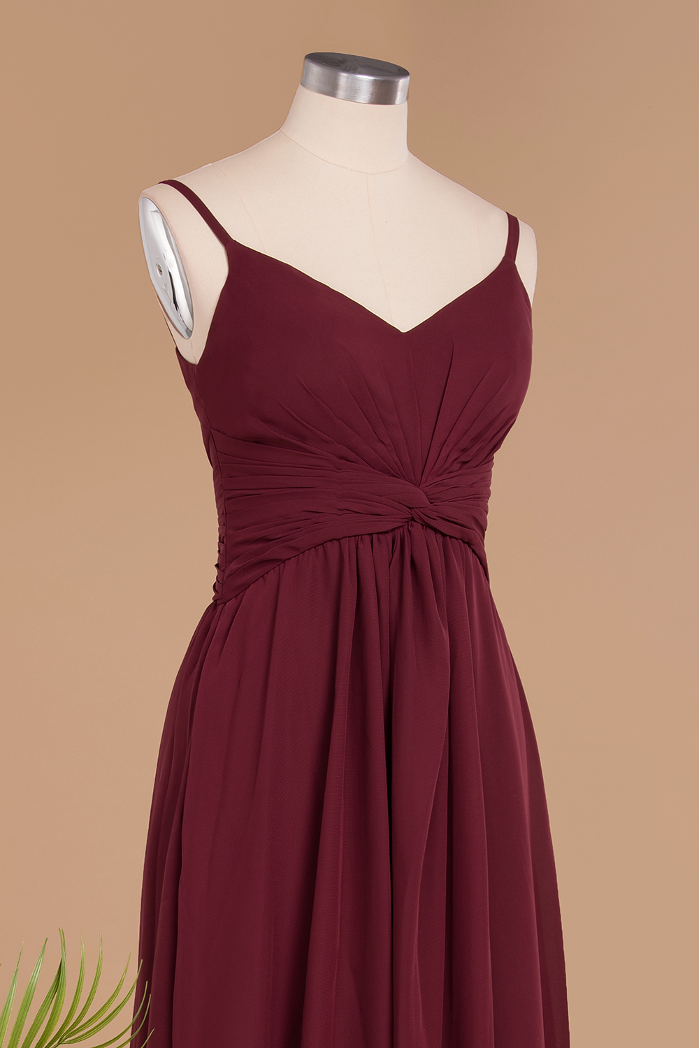 Elegant Sleeveless Ruffle Chiffon Bridesmaid Dress Affordable Backless Long Wedding Party Dress-newarrivaldress
