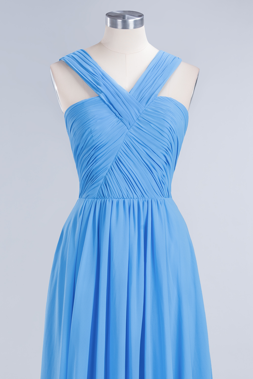 Elegant A-Line Chiffon Straps Sleeveless Ruffles Floor-Length Bridesmaid Dresses-newarrivaldress