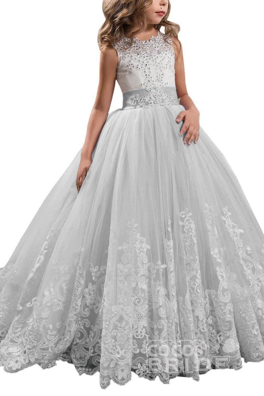 Scoop Neck Sleeveless Ball Gown Flower Girls Dress-newarrivaldress
