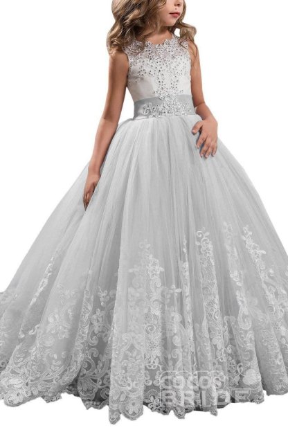 Scoop Neck Sleeveless Ball Gown Flower Girls Dress-newarrivaldress