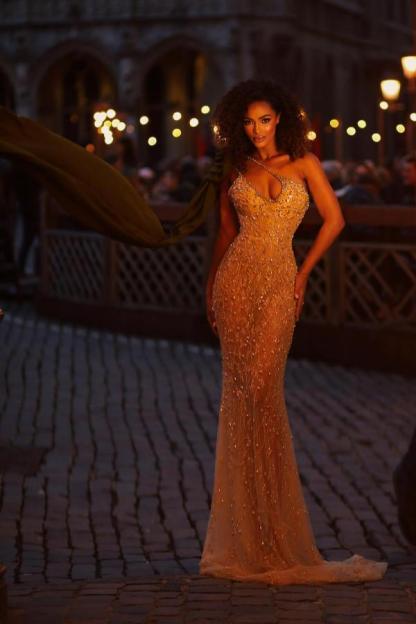 Charming One Shoulder Sequined Mermaid Prom Dress-newarrivaldress