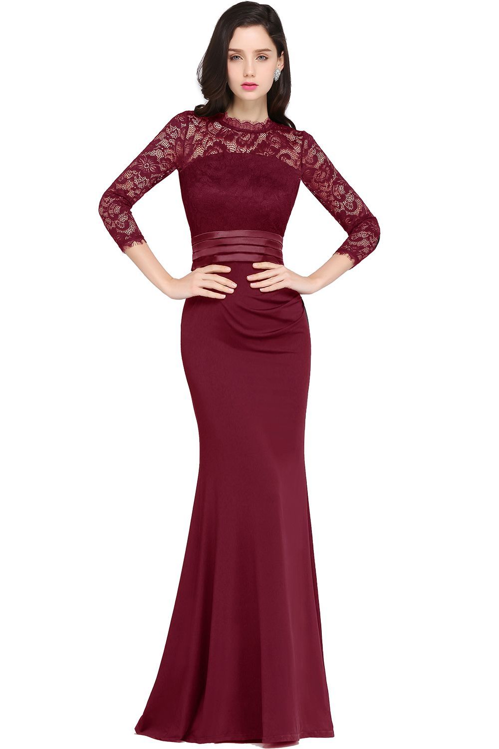 ARIANNA | Sheath High Neck Black Elegant Evening Dresses with Lace-newarrivaldress