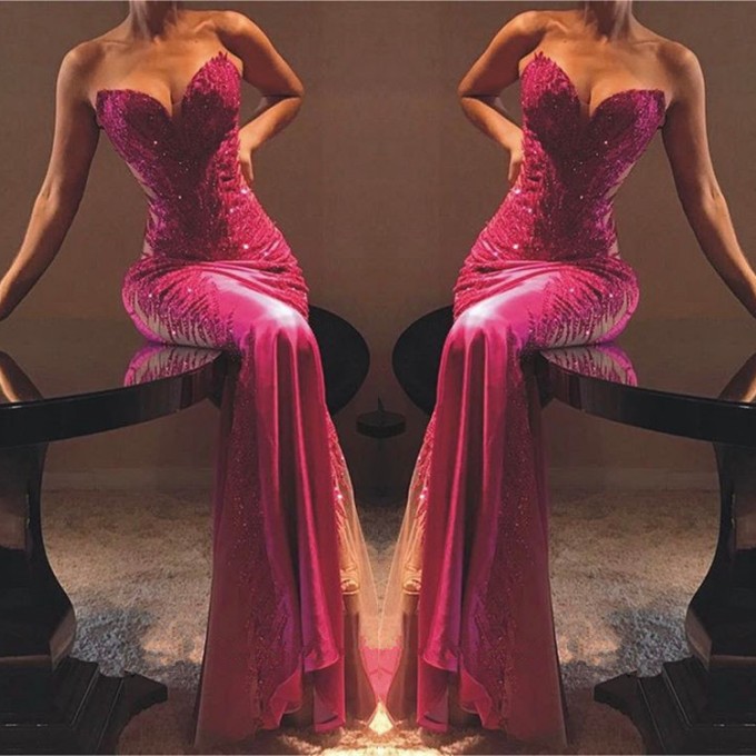 Sexy Sheath Sweetheart Appliques Prom Dresses-newarrivaldress