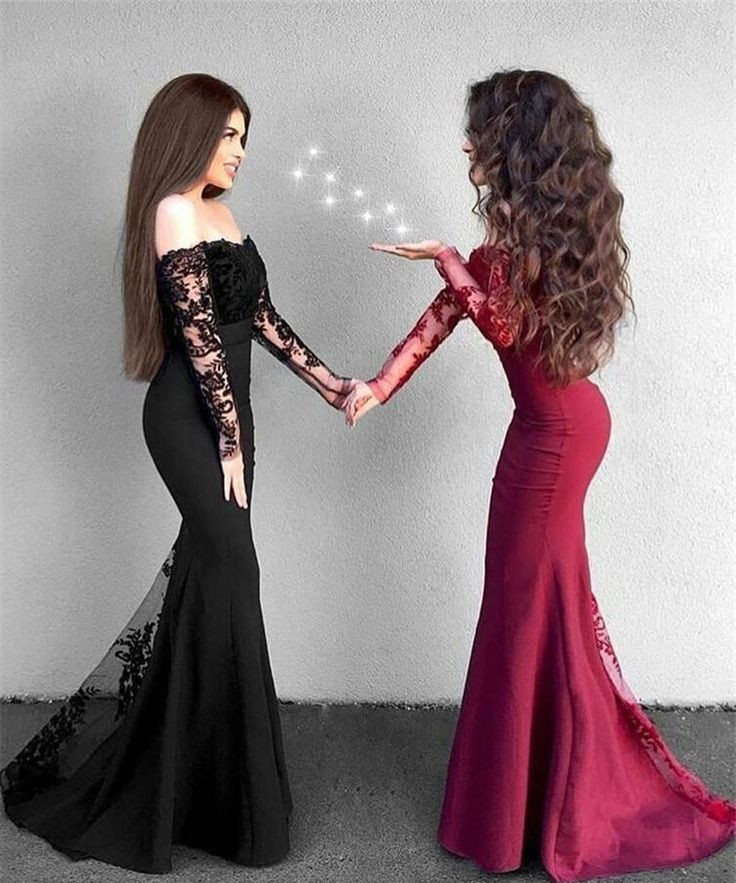 Delicate Off-the-shoulder Long Sleeve Prom Dress | Mermaid Prom Dress BA9154-newarrivaldress