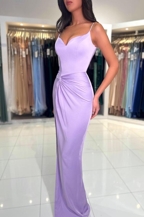 Spaghetti Straps Chiffon Mermaid Prom Dress Simple Sweetheart Long Eve –  newarrivaldress