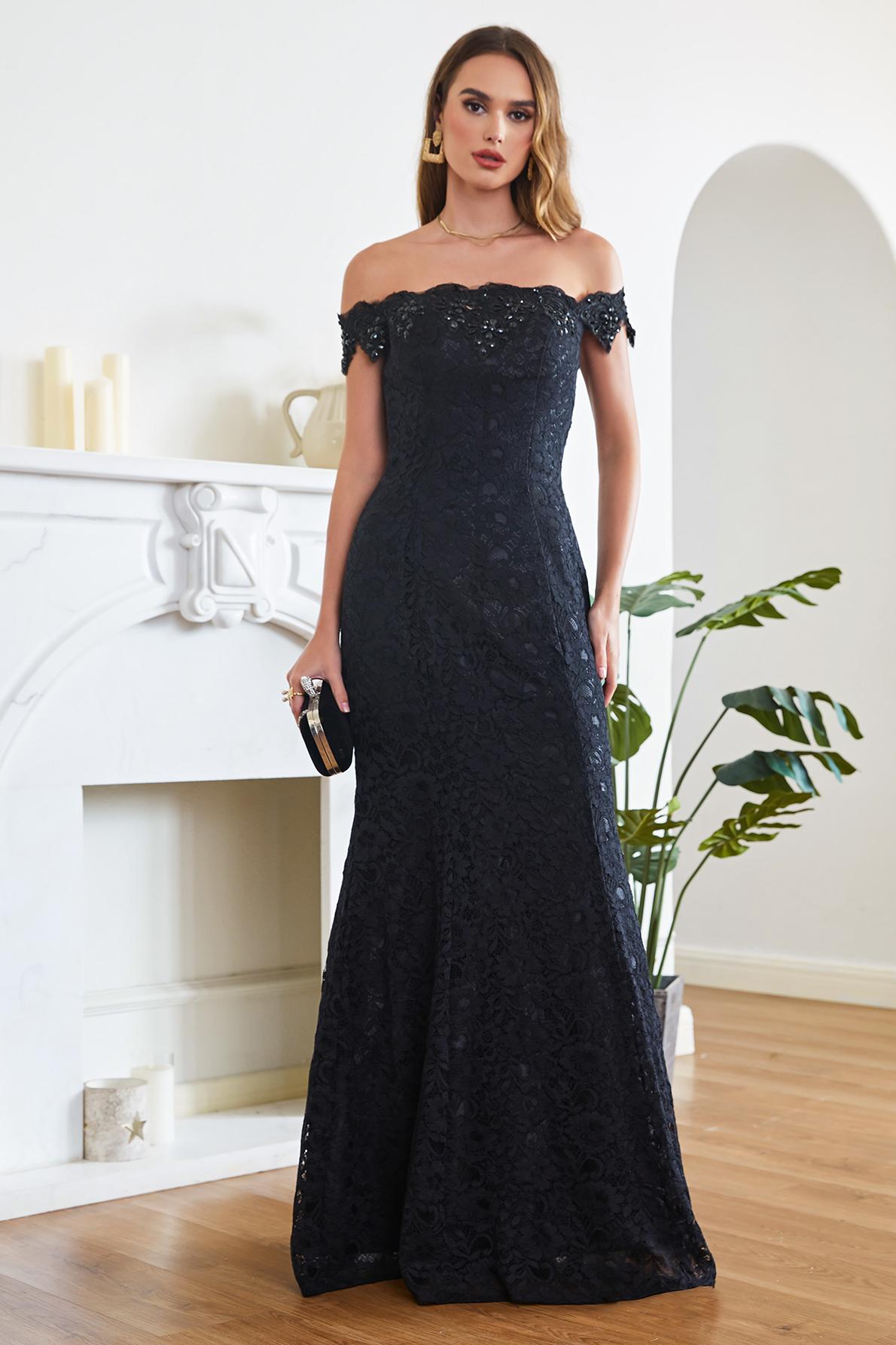 Crystal Beaded Red Mermaid Evening Dresses Off the Shoulder Prom Party Dress