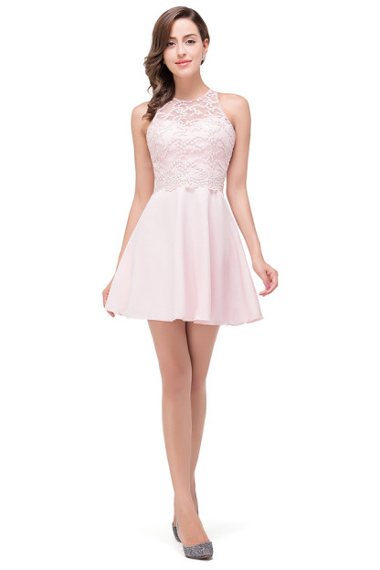 HARMONI | Cute A-line Crew Mini Bridesmaid Dresses With Applique-newarrivaldress